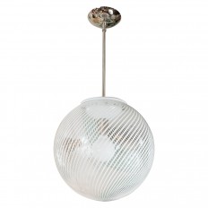 Nickel and white enameled metal pendant 